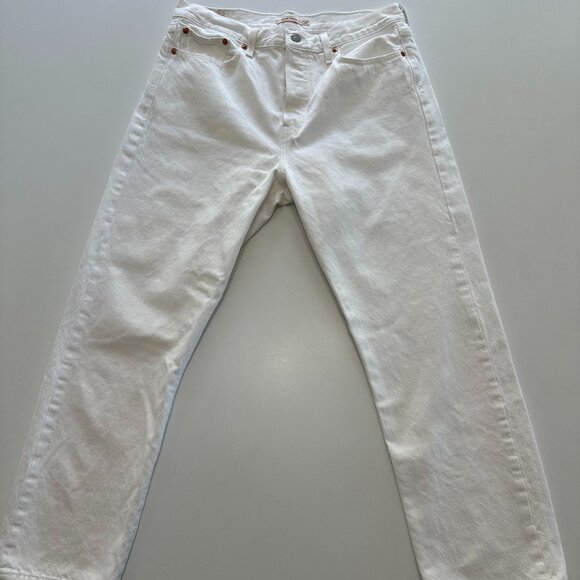 Levi's Jeans Womens 31 (31x26.5) White Denim Wedgie Straight Button Fly - Picture 1 of 5